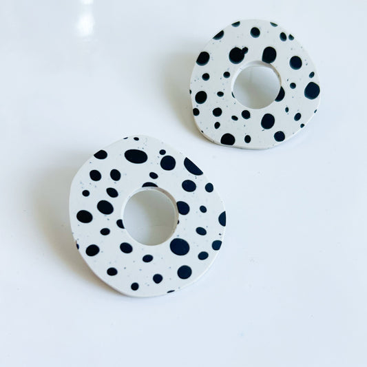 Polka dot organic studs