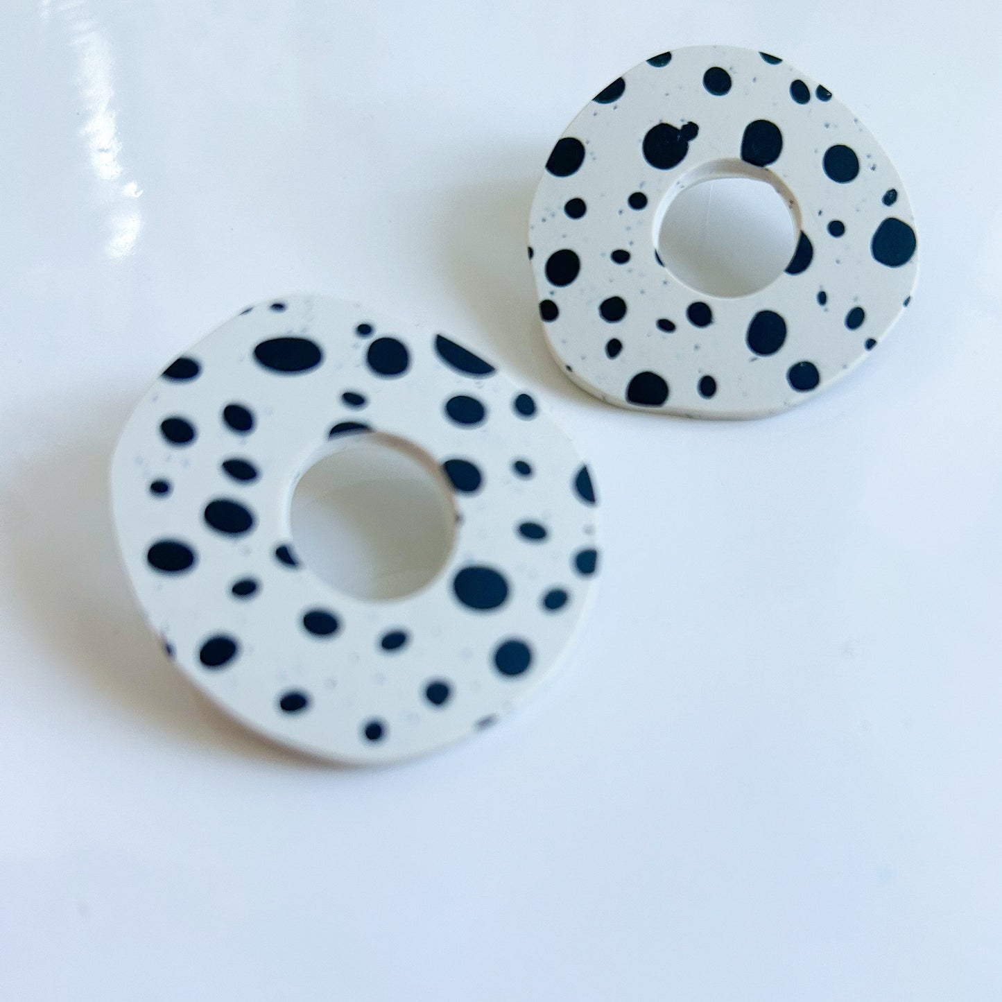 Polka dot organic studs