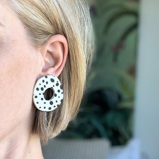 Polka dot organic studs